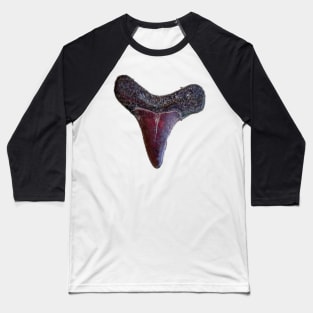 Pattern Red Shark Tooth Fossil Print Baseball T-Shirt